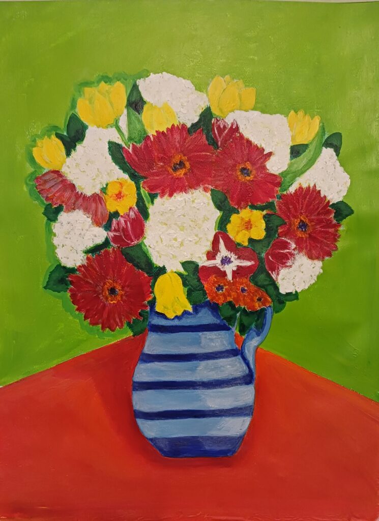 Happy Bouquet 20x30 acyrlic on paper